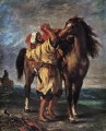 Marocain et son cheval romantique Eugene Delacroix
